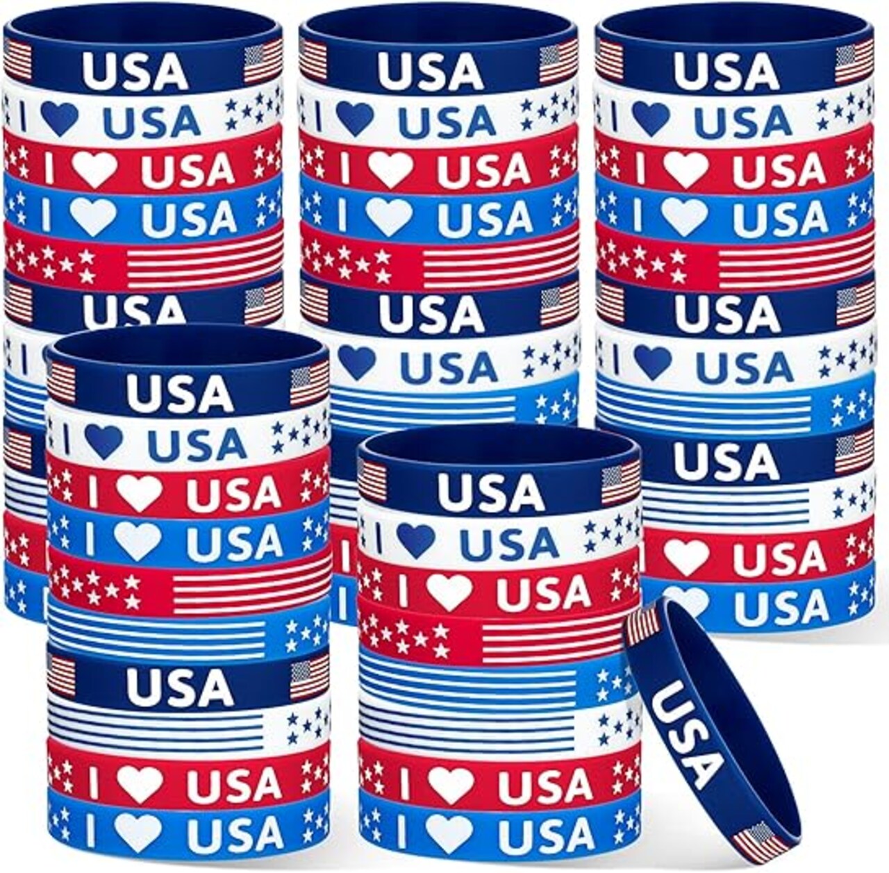 Patriotic Silicone Bracelet (1pc) – Red, White & Blue 250th Anniversary Wristband